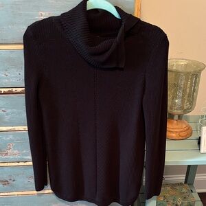 Talbots Black Cowl Neck Knit Sweater, sm small